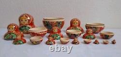 10pc Russian MATRYOSHKA Nesting Doll Fairy Tales Signed