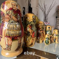 10pc Russian Nesting Dolls Rome by Sukhanov Hand Painted Matryoshka Russia WOW