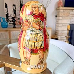 10pc Russian Nesting Dolls Rome by Sukhanov Hand Painted Matryoshka Russia WOW
