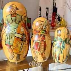10pc Russian Nesting Dolls Rome by Sukhanov Hand Painted Matryoshka Russia WOW