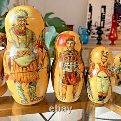 10pc Russian Nesting Dolls Rome by Sukhanov Hand Painted Matryoshka Russia WOW