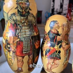 10pc Russian Nesting Dolls Rome by Sukhanov Hand Painted Matryoshka Russia WOW