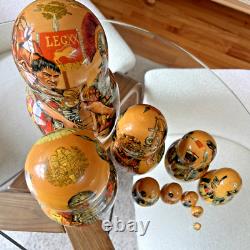 10pc Russian Nesting Dolls Rome by Sukhanov Hand Painted Matryoshka Russia WOW