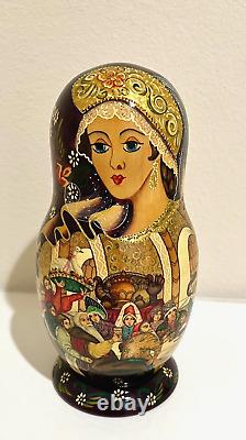 10x Hand Painted Signed Collectible Museum Quality Matryoshka Nesting Dolls Russ