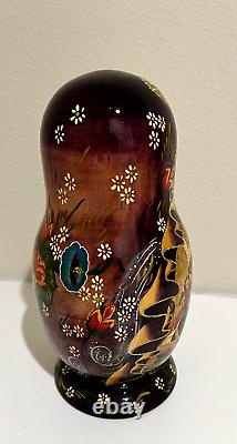 10x Hand Painted Signed Collectible Museum Quality Matryoshka Nesting Dolls Russ