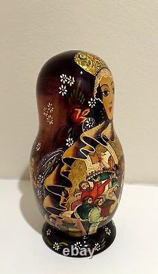 10x Hand Painted Signed Collectible Museum Quality Matryoshka Nesting Dolls Russ