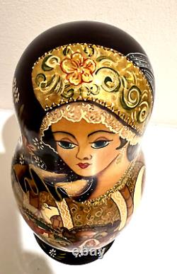 10x Hand Painted Signed Collectible Museum Quality Matryoshka Nesting Dolls Russ