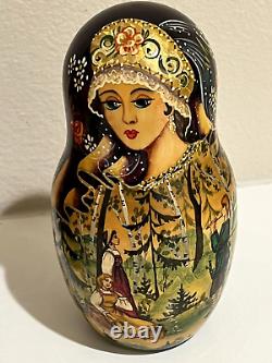 10x Hand Painted Signed Collectible Museum Quality Matryoshka Nesting Dolls Russ