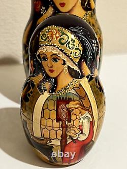 10x Hand Painted Signed Collectible Museum Quality Matryoshka Nesting Dolls Russ