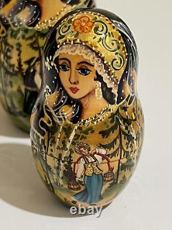 10x Hand Painted Signed Collectible Museum Quality Matryoshka Nesting Dolls Russ