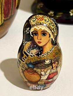 10x Hand Painted Signed Collectible Museum Quality Matryoshka Nesting Dolls Russ