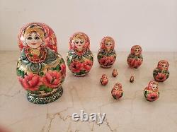 10x Hand Painted Signed Collectible Museum Quality Matryoshka Nesting Dolls Set