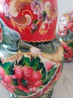 10x Hand Painted Signed Collectible Museum Quality Matryoshka Nesting Dolls Set