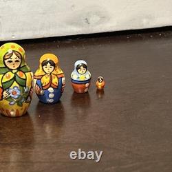 11 Pce Colorful Floral Matryoshka Nesting Doll Signed