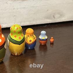 11 Pce Colorful Floral Matryoshka Nesting Doll Signed