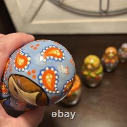 11 Pce Colorful Floral Matryoshka Nesting Doll Signed