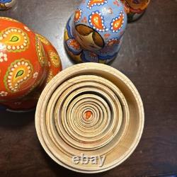 11 Pce Colorful Floral Matryoshka Nesting Doll Signed