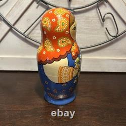 11 Pce Colorful Floral Matryoshka Nesting Doll Signed