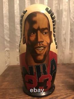 11 pc NBA Russian Nesting Dolls. 1993 Hand-Painted