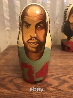 11 pc NBA Russian Nesting Dolls. 1993 Hand-Painted