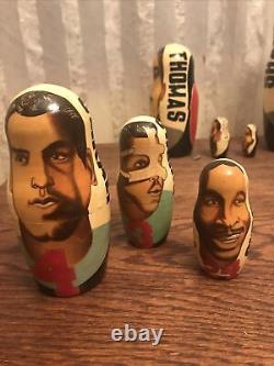 11 pc NBA Russian Nesting Dolls. 1993 Hand-Painted