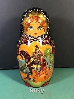 12 Piece Matryoshka 11 Tall Artist Signed Russian Nesting Dolls Pushkin