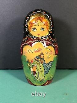 12 Piece Matryoshka 11 Tall Artist Signed Russian Nesting Dolls Pushkin