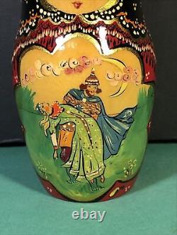 12 Piece Matryoshka 11 Tall Artist Signed Russian Nesting Dolls Pushkin