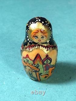 12 Piece Matryoshka 11 Tall Artist Signed Russian Nesting Dolls Pushkin