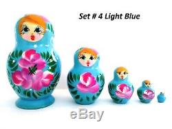 12 Russian Hand Painted Nesting Doll Matryoshka 5 pcs Sets Wholesale Bulk Price