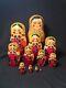 12 Russian Matryoshka Babushka Nesting Wooden Dolls Hand 70's