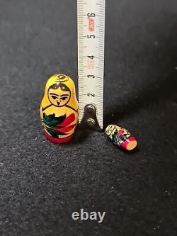 12 Russian Matryoshka Babushka Nesting Wooden Dolls Hand 70's