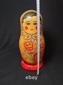 12 Russian Matryoshka Babushka Nesting Wooden Dolls Hand 70's