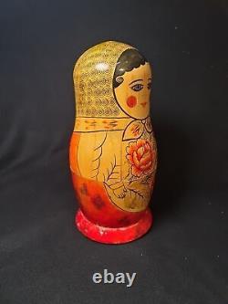 12 Russian Matryoshka Babushka Nesting Wooden Dolls Hand 70's