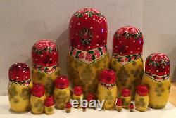 14Russian Nesting Dolls, 20pcs Traditional Matryoshka Classic Semyonov Red Shawl