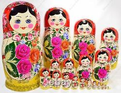 14 Big 20 Pieces Russian Traditional Matryoshka Nesting Dolls Semyonov 20pcs