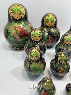 14 Hand Painted Signed Collectible Museum Quality Matryoshka Nesting Dolls SIGN