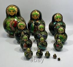 14 Hand Painted Signed Collectible Museum Quality Matryoshka Nesting Dolls SIGN