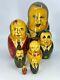 14pc Vintage Hand Painted Wood Russian Leaders Nesting Dolls Political Leaders