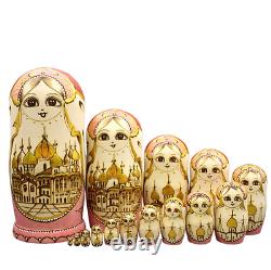 15 Layers Carved Matryoshka Doll Basswood Russian Nest Doll Wooden Education Toy