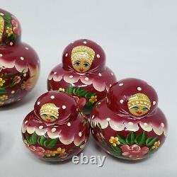 15 Pc Russian Matryoshka Nesting Doll Set Hand Painted & Signed 4 to 1/8
