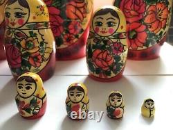15 Piece Matryoshka 12 Russian Traditional Nesting Dolls Made in Russia