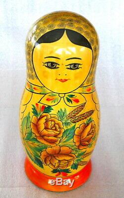 15-Piece Matryoshka Nesting Doll Genuine Russian USSR 14.5 EXCELLENT