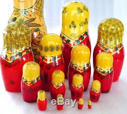 15-Piece Matryoshka Nesting Doll Genuine Russian USSR 14.5 EXCELLENT