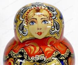 15 Piece Set Gorgeous Author's Russian Authentic Matryoshka Nesting Dolls 15pcs