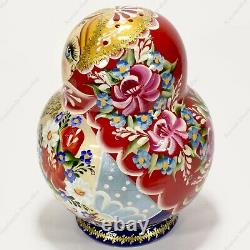 15 Piece Set Gorgeous Russian Authentic Matryoshka Red Nesting Dolls 15pcs