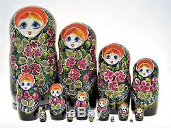 15 Poupées russes H31cm peint main signé Matriochka Russian Dolls Matrioshka