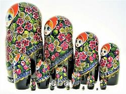 15 Poupées russes H31cm peint main signé Matriochka Russian Dolls Matrioshka