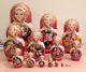 15 Dolls, Russian Matryoshka, By The Author, Height 11,8, Gilding Potala, Palekh