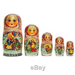 15 pcs/ 12 Russian Winter Festivities Nesting Dolls